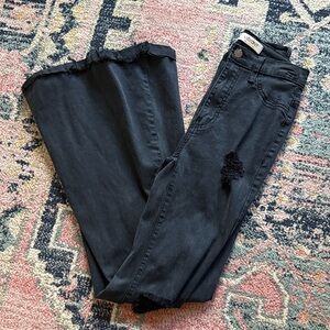Vibrant MIU Black Distressed Flare & Wide Leg